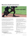 Recovery Audit Contractors - YOU CAN WIN
