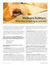 Medicare Auditors: What they're looking at, and why