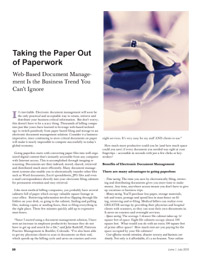 Taking the Paper Out of Paperwork: Web-Based Document Management Is the Business Trend You Can't Ignore