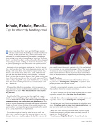 Inhale, Exhale, Email ...Tips for effectively handling email