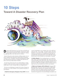 10 Steps Toward A Disaster-Recovery Plan