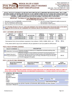 Errors and omissions insurance form